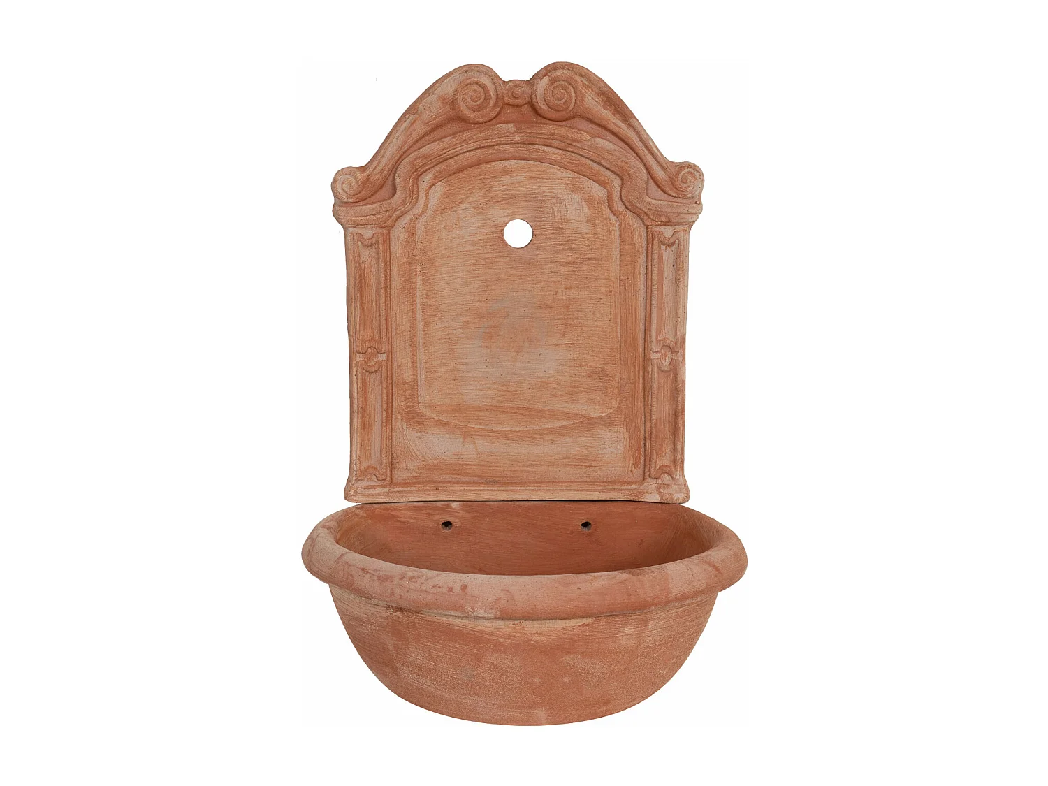 BISCOTTINI Fontaine Murale - Finition Terre Cuite Toscane - Jardin - Mobilier Mural - Terrasse - Décorative - 45x36x64 cm