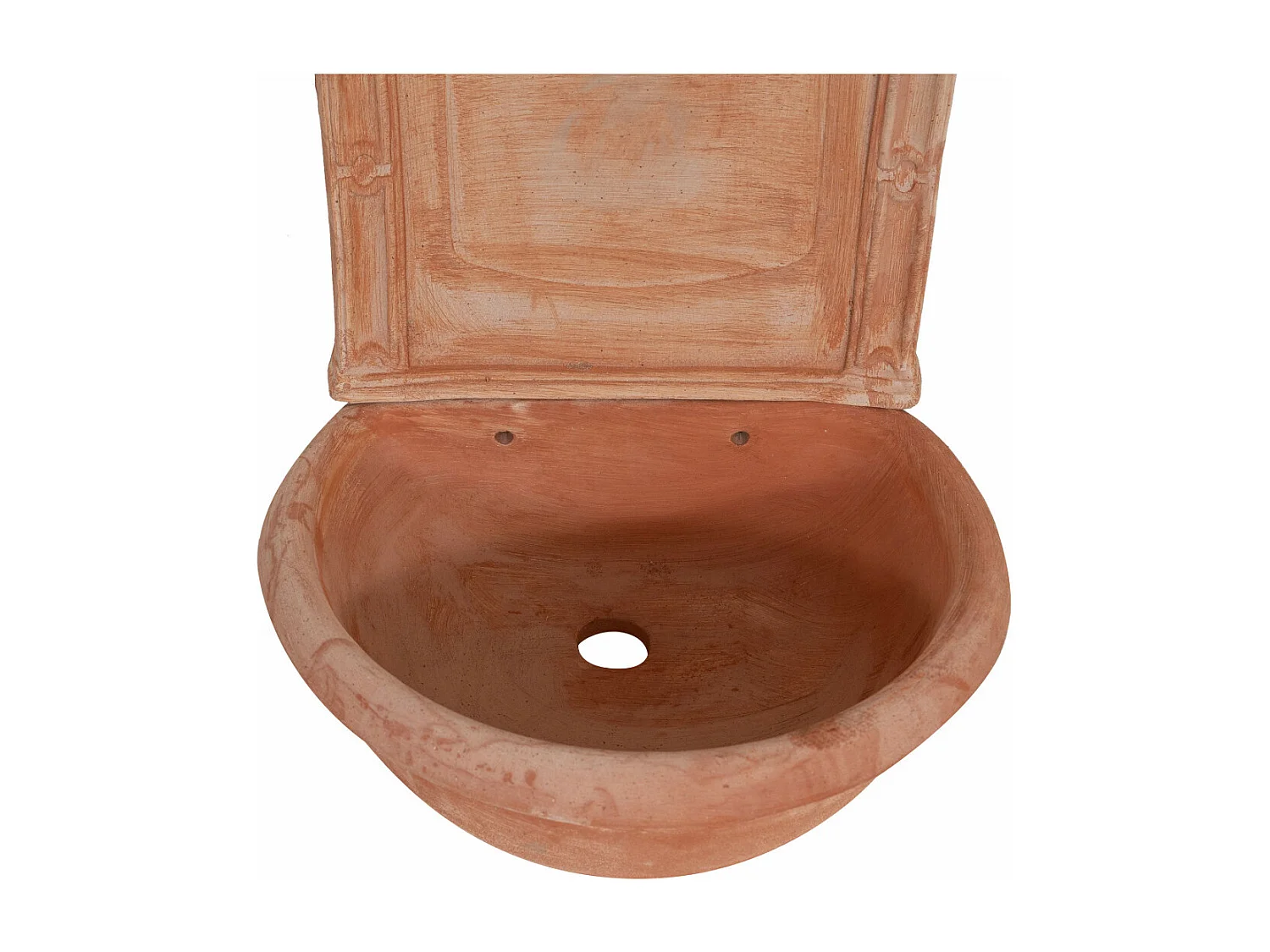 BISCOTTINI Fontaine Murale - Finition Terre Cuite Toscane - Jardin - Mobilier Mural - Terrasse - Décorative - 45x36x64 cm