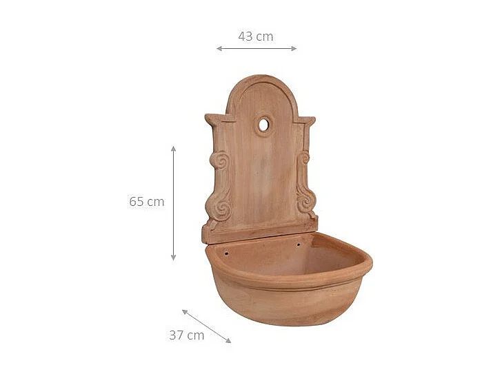 BISCOTTINI Fontain Eleganza Mediterranea en terre cuite, 100% Made in Italy, 43x65x37 cm