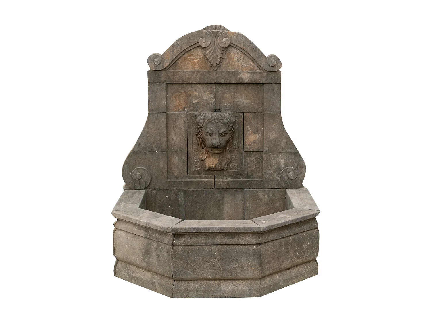 Biscottini Fontaine murale en pierre ancienne 150x125x175 cm - Fontaine de jardin ancienne