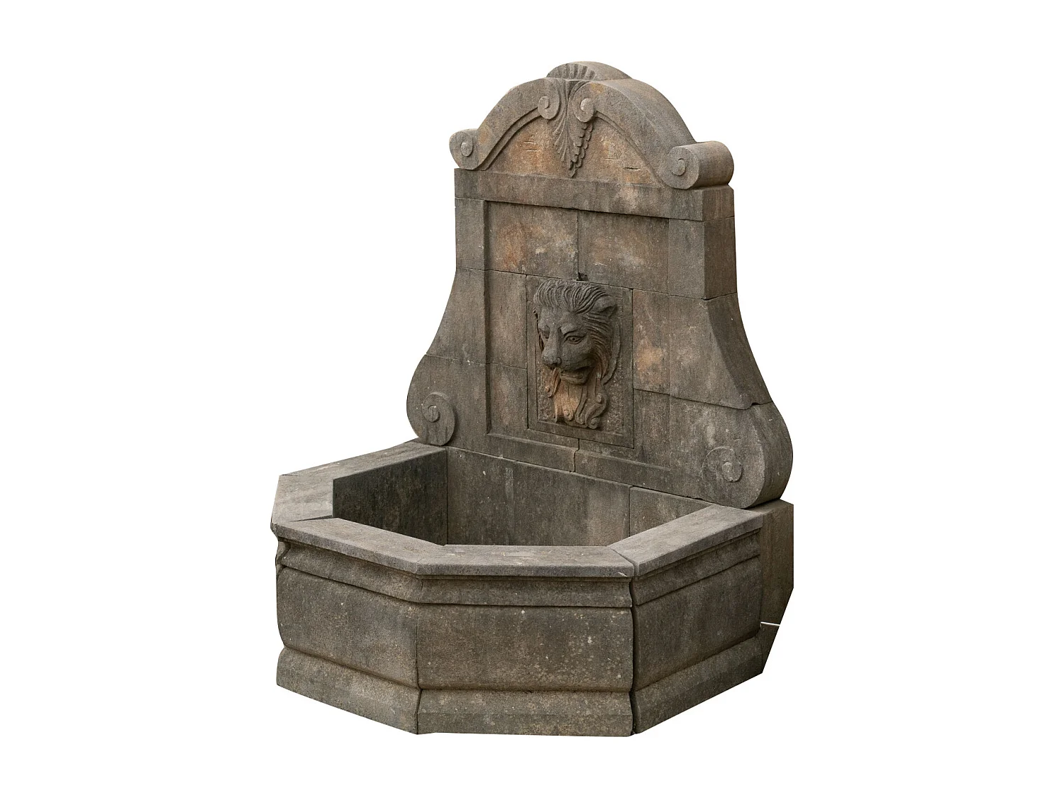 Biscottini Fontaine murale en pierre ancienne 150x125x175 cm - Fontaine de jardin ancienne