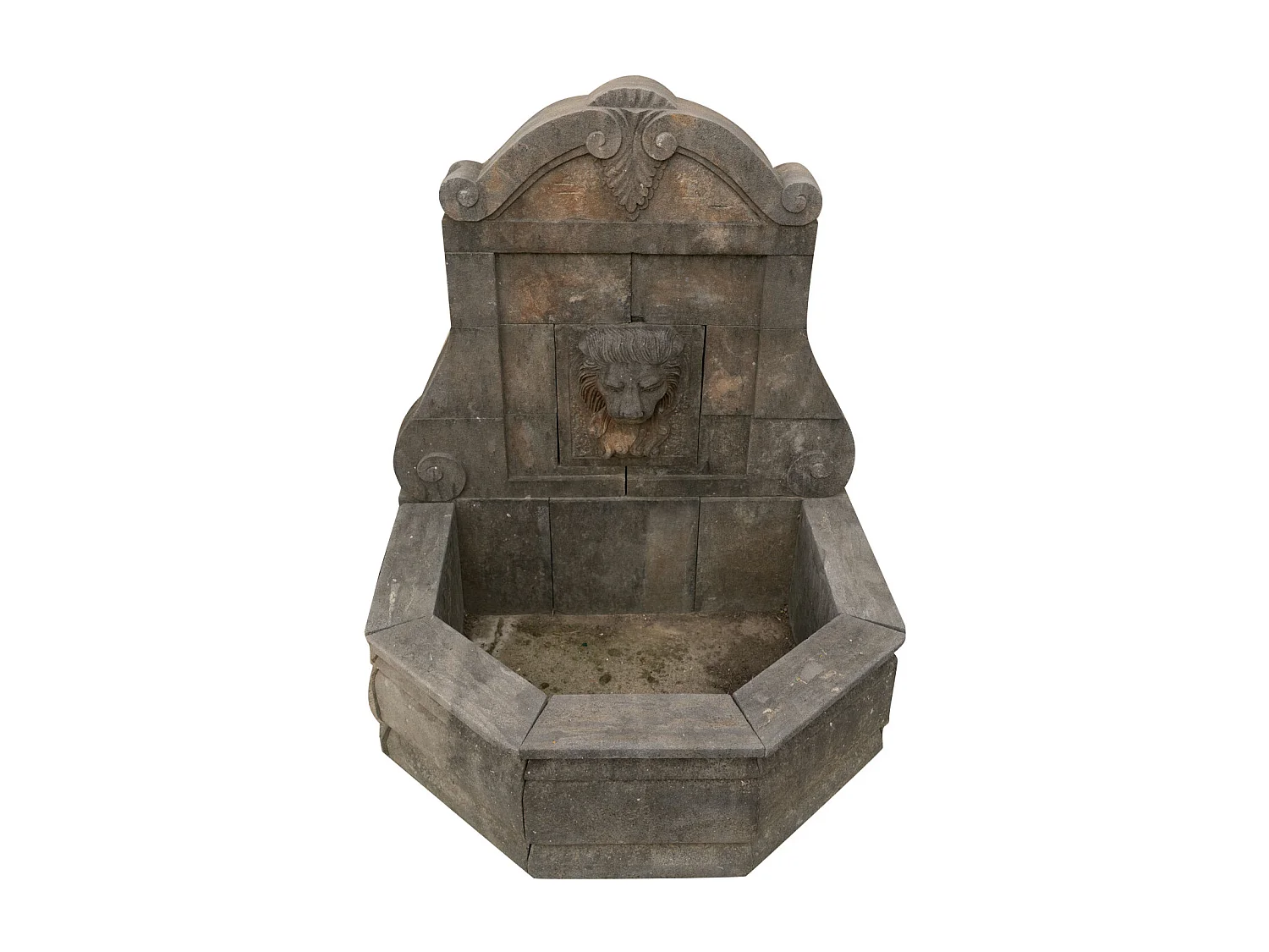 Biscottini Fontaine murale en pierre ancienne 150x125x175 cm - Fontaine de jardin ancienne