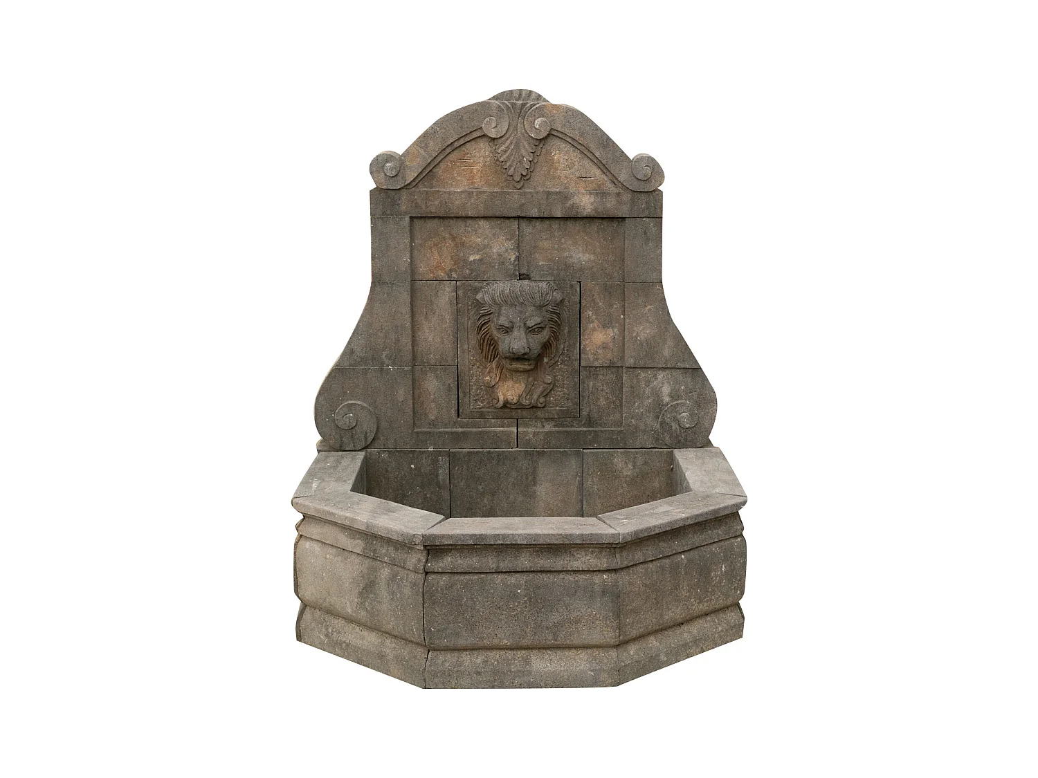 Biscottini Fontaine murale en pierre ancienne 150x125x175 cm - Fontaine de jardin ancienne