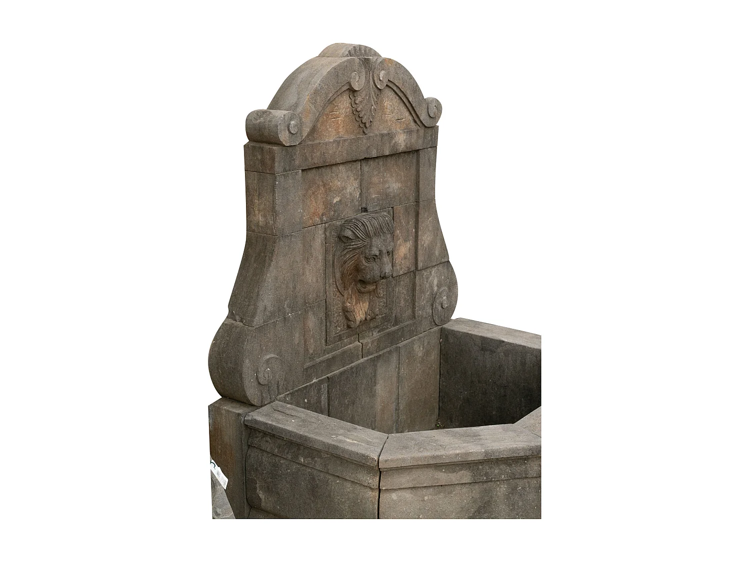Biscottini Fontaine murale en pierre ancienne 150x125x175 cm - Fontaine de jardin ancienne