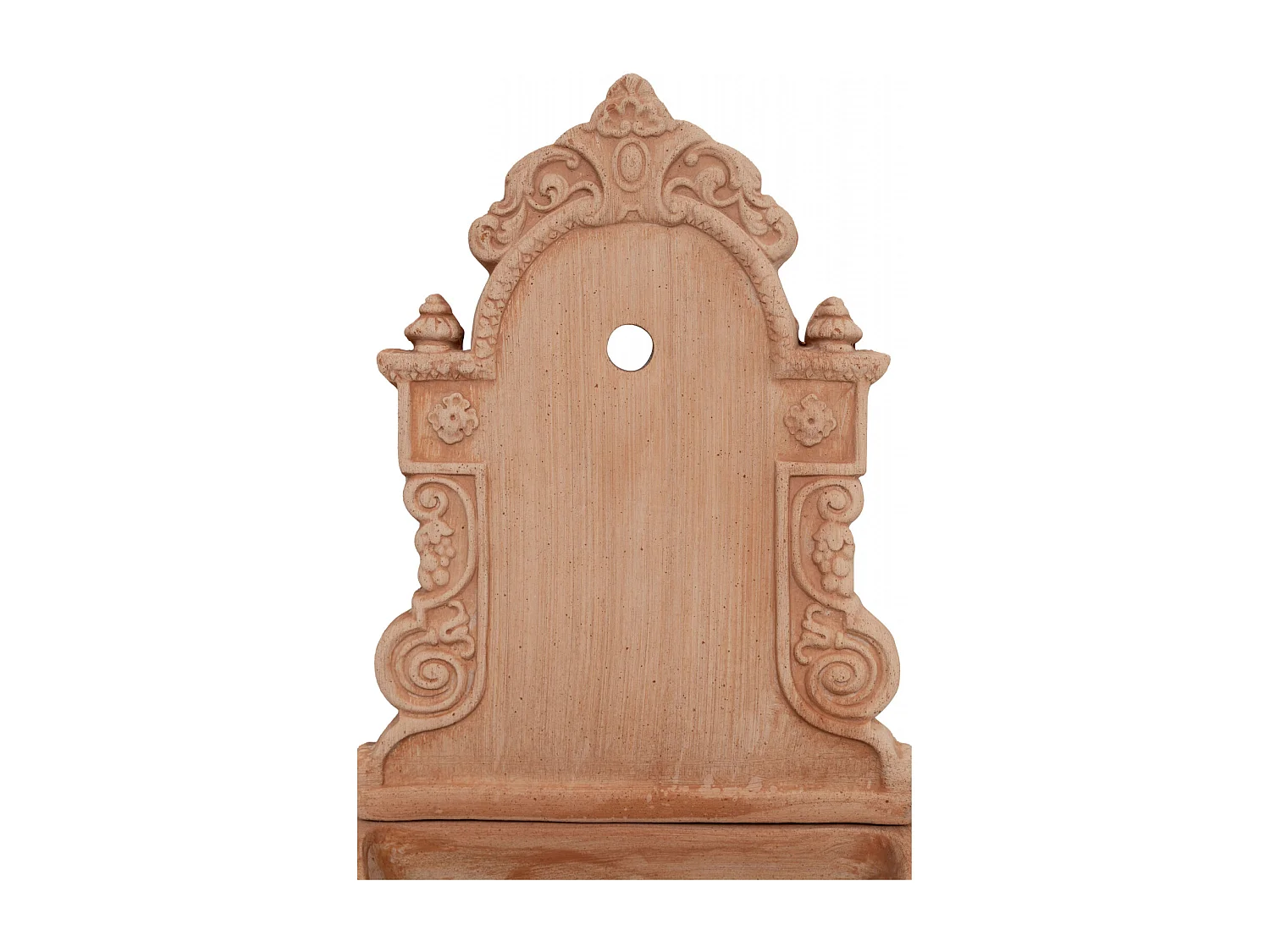 BISCOTTINI - Tradizione Italiana, Fontaine murale rustique d'extérieur, terre cuite toscane, Dimensions 40x64x24 cm