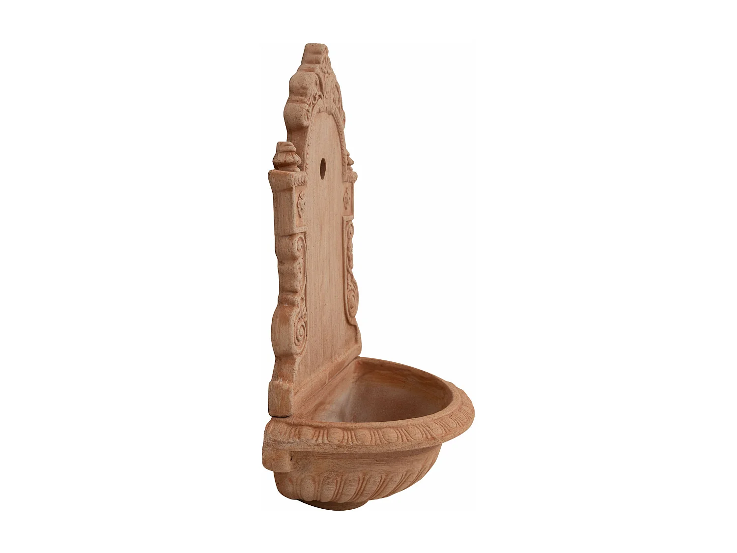 BISCOTTINI - Tradizione Italiana, Fontaine murale rustique d'extérieur, terre cuite toscane, Dimensions 40x64x24 cm