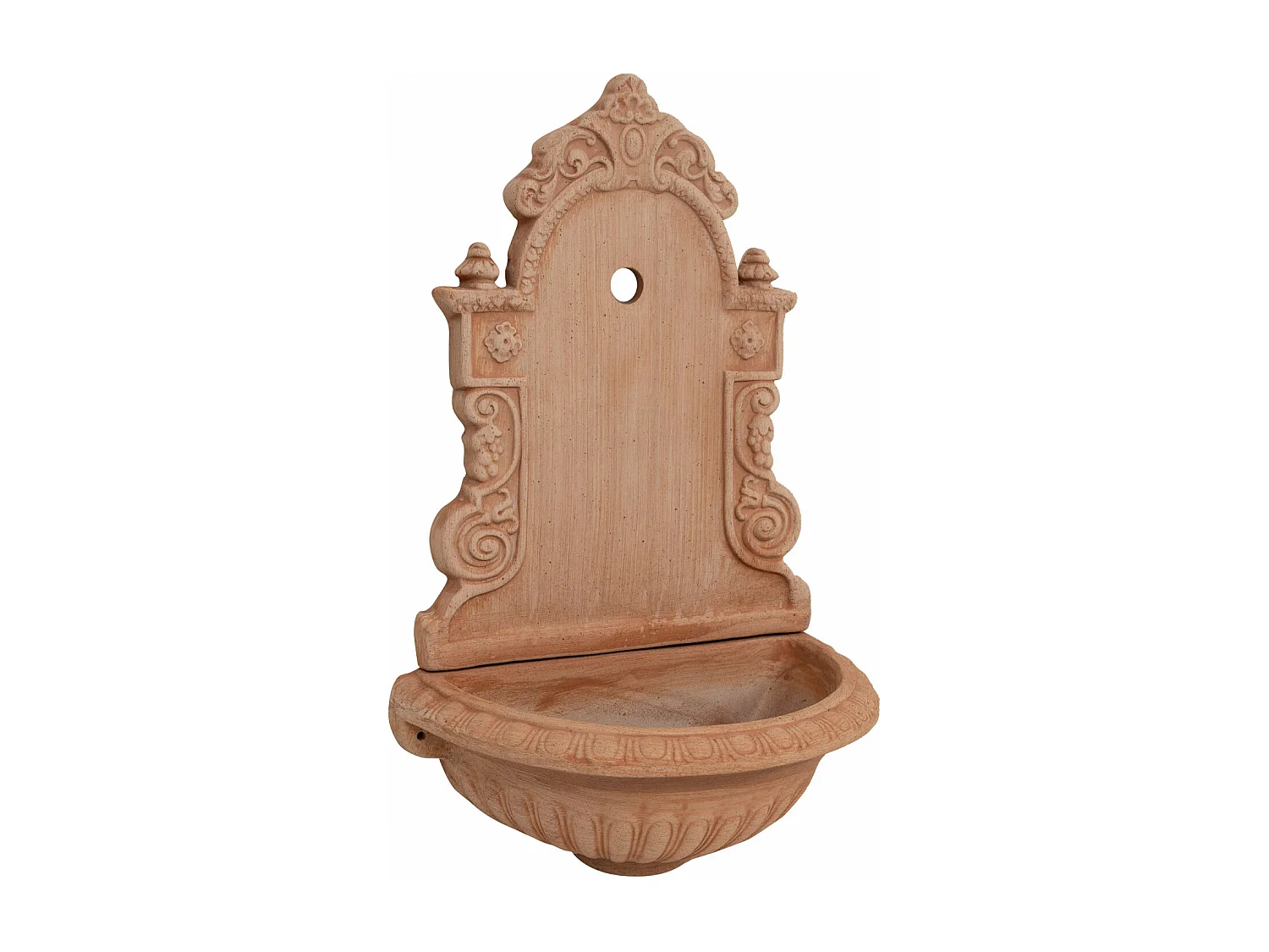 BISCOTTINI - Tradizione Italiana, Fontaine murale rustique d'extérieur, terre cuite toscane, Dimensions 40x64x24 cm