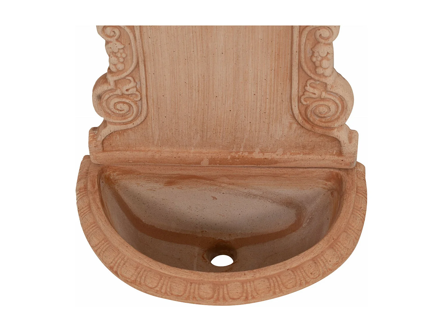 BISCOTTINI - Tradizione Italiana, Fontaine murale rustique d'extérieur, terre cuite toscane, Dimensions 40x64x24 cm