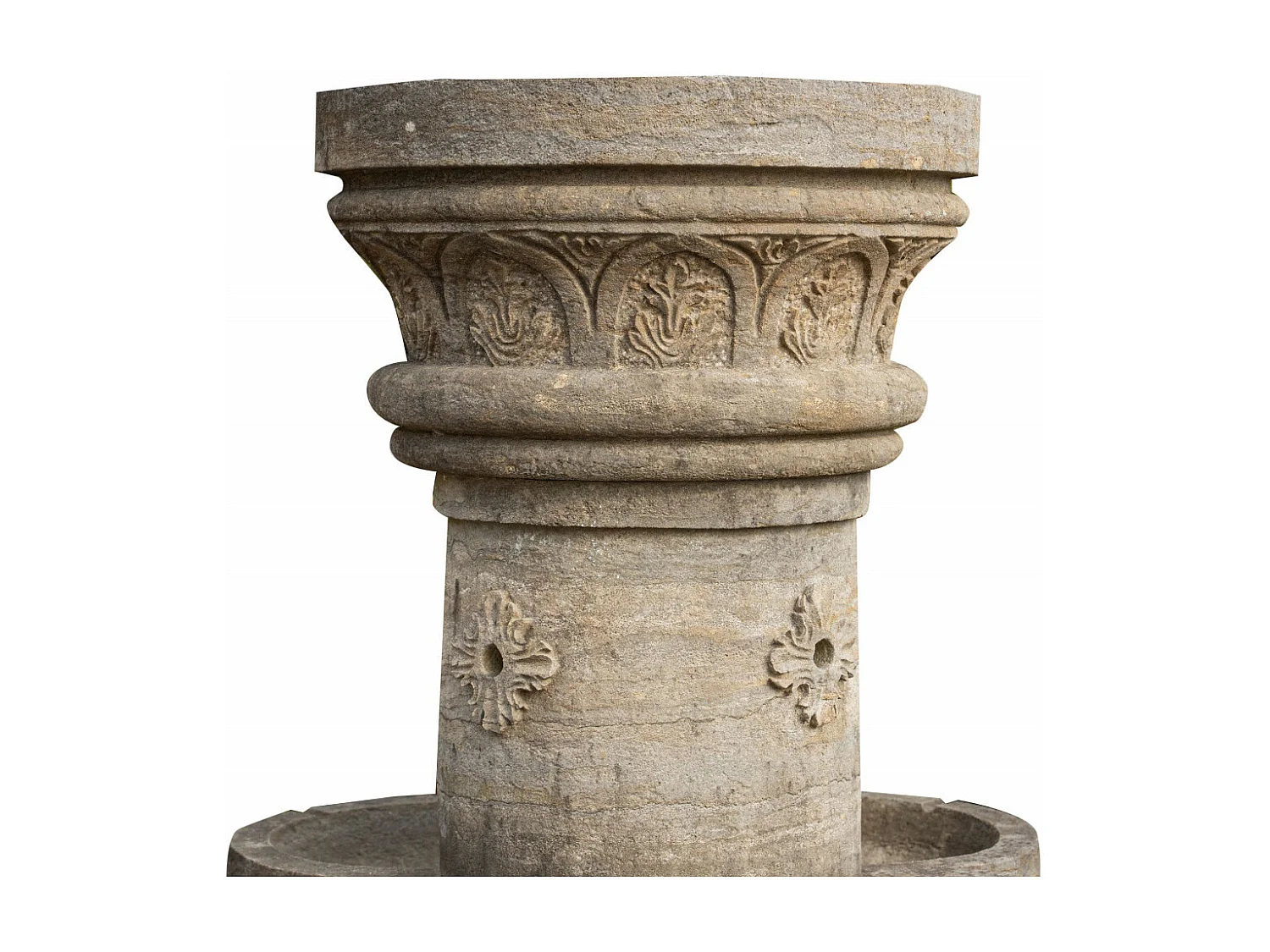 Fontaine avec 8 bassins en pierre naturelle - Grande décoration de jardin - Fontaine d'extérieur - L90xPR90xH160 cm
