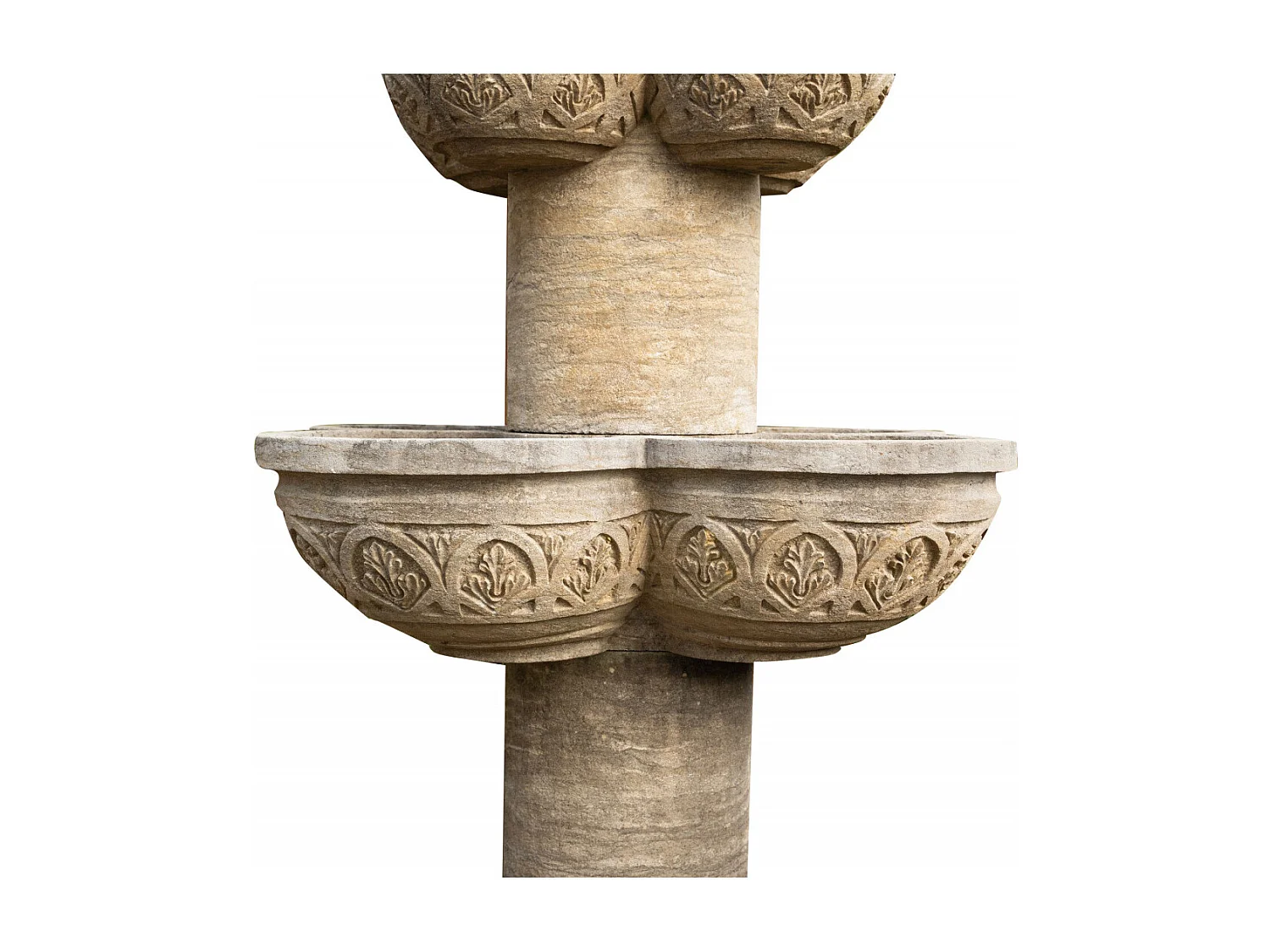 Fontaine avec 8 bassins en pierre naturelle - Grande décoration de jardin - Fontaine d'extérieur - L90xPR90xH160 cm