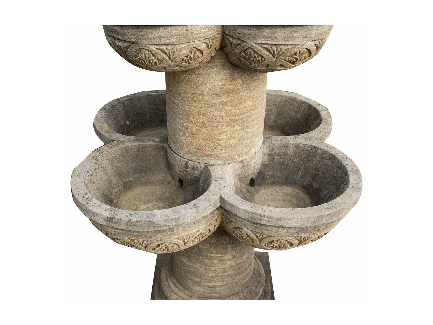 Fontaine avec 8 bassins en pierre naturelle - Grande décoration de jardin - Fontaine d'extérieur - L90xPR90xH160 cm