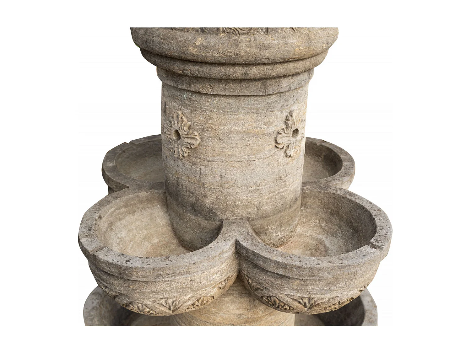Fontaine avec 8 bassins en pierre naturelle - Grande décoration de jardin - Fontaine d'extérieur - L90xPR90xH160 cm