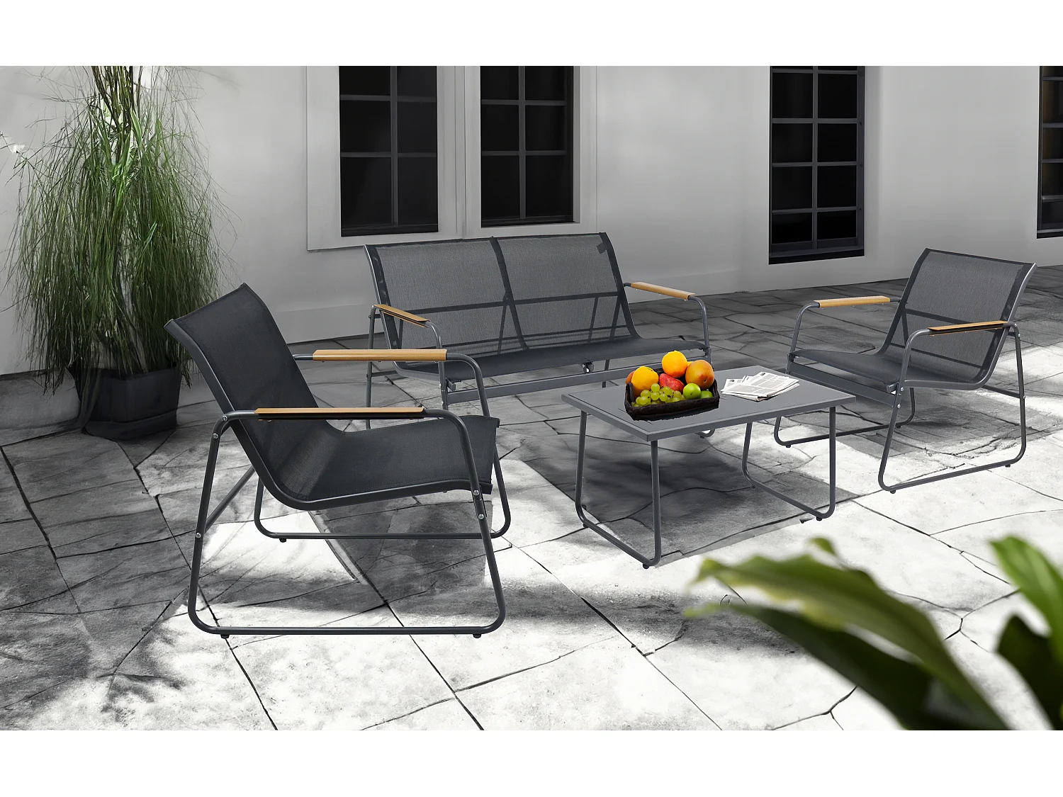Garden furniture set Lexila Black 0