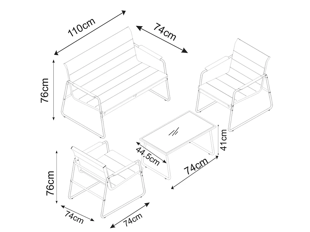 Garden furniture set Lexila Black 0