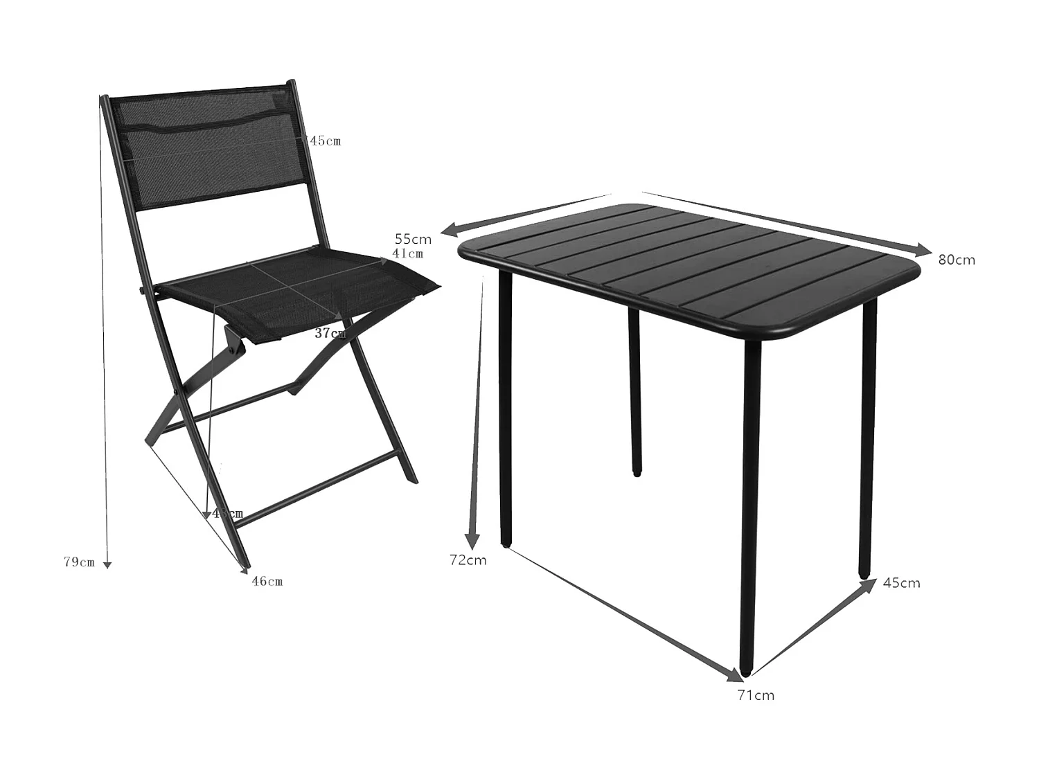 Garden furniture set Sumila Black 0