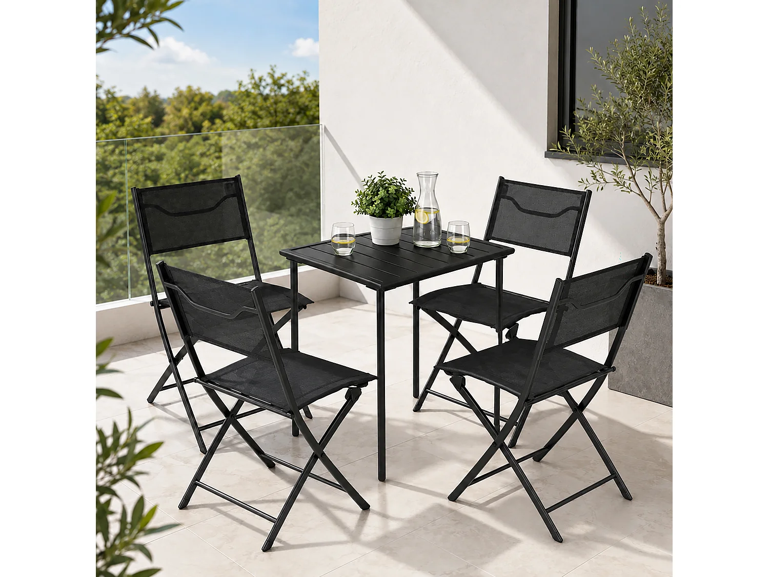 5 tlg. Bistroset Balkonset Gartenset Sumila 80x55