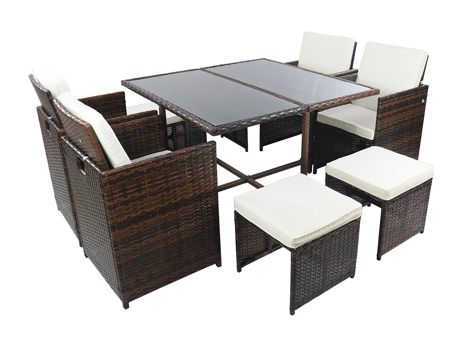 9-tlg Sitzgruppe Gartenmöbel Set Rattan