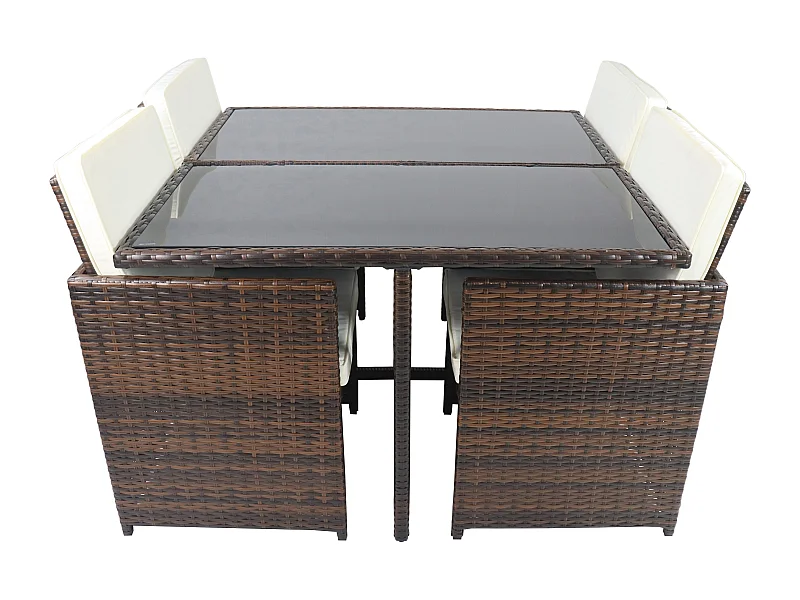 Set di mobili da giardino 5 pezzi in rattan