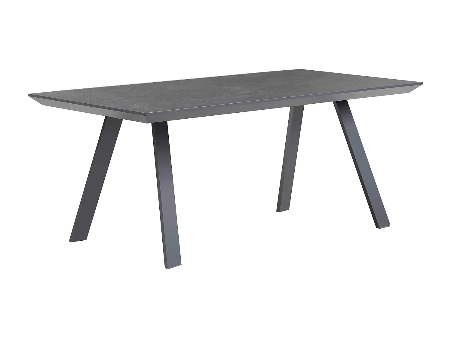 Ensemble table de jardin rectangulaire grise et 8 chaises grises