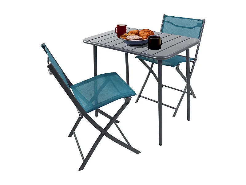 3 tlg. Bistroset Balkonset Gartenset Metall Sumila