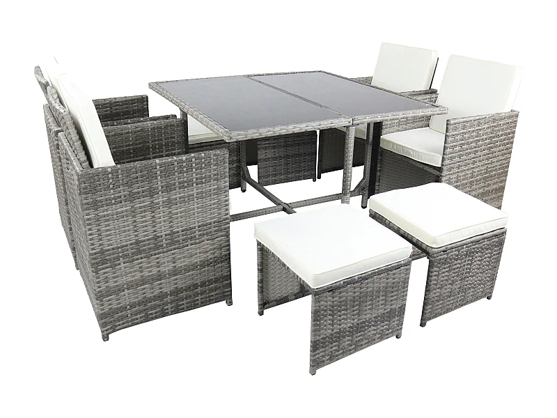 9-tlg Sitzgruppe Gartenmöbel Set Rattan