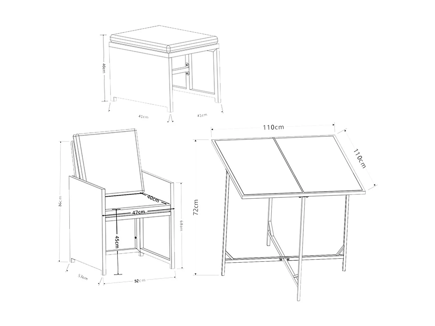 Set di 9 mobili da giardino in rattan
