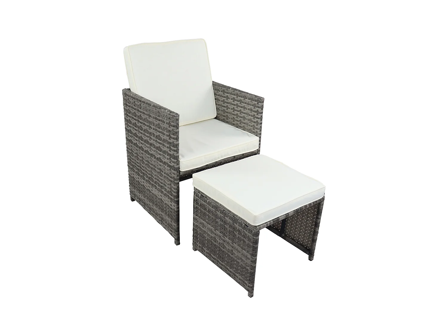 VCM 9-pièces salon de jardin salon de jardin verre table chaises rotin Raloso