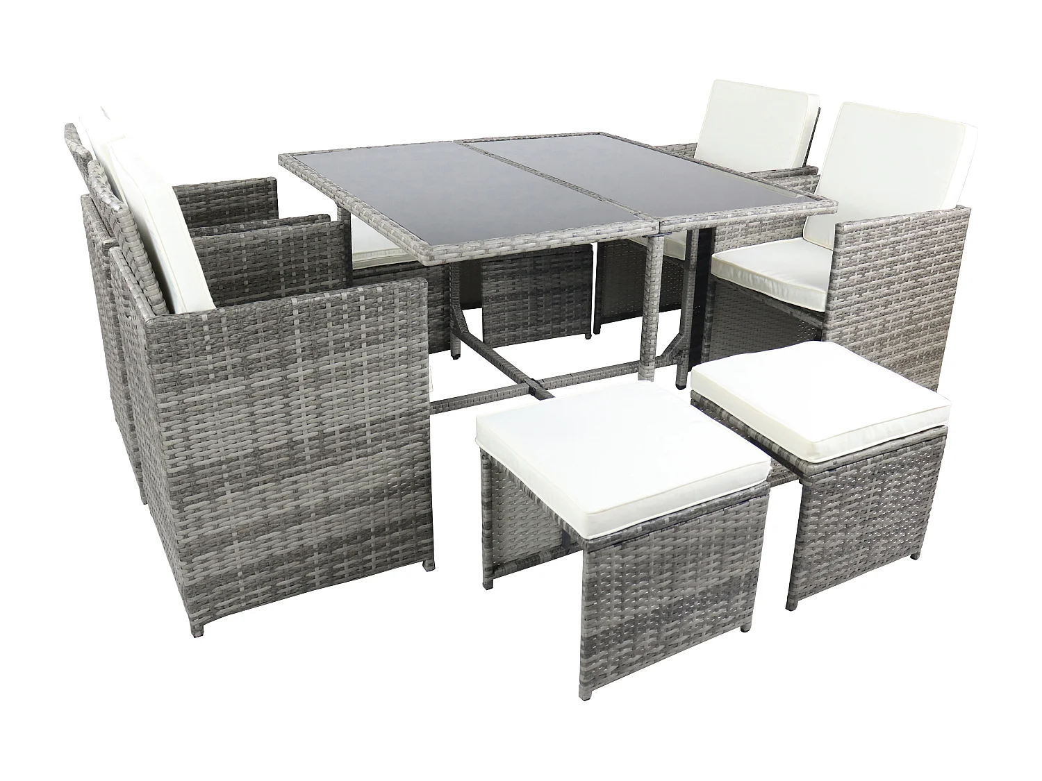 Set di 9 mobili da giardino in rattan