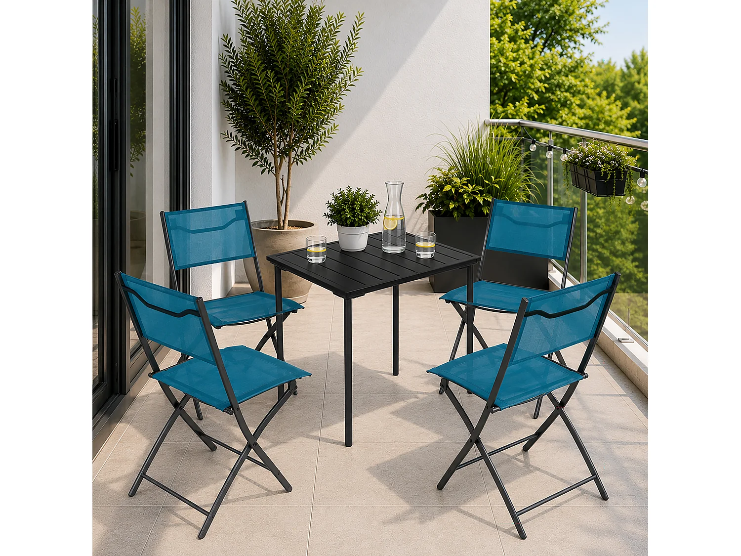 5 tlg. Bistroset Balkonset Gartenset Sumila 80x55