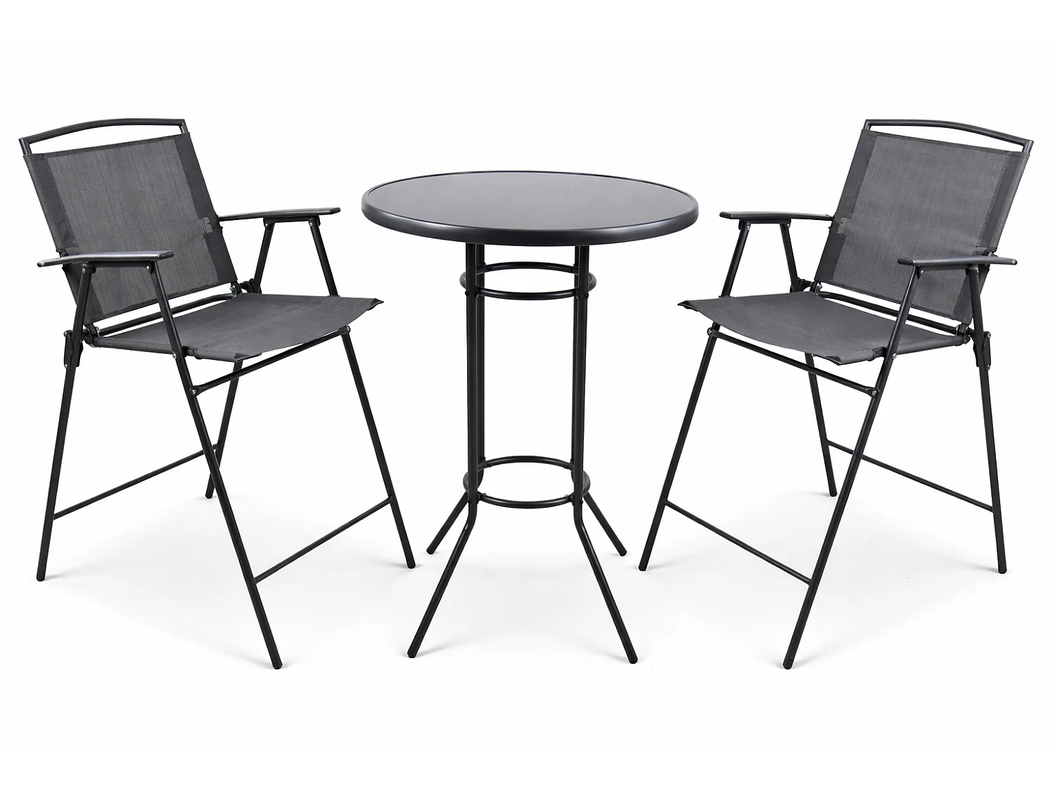 3 tlg. Barset Stehtisch Barstuhl Bartisch Garlos