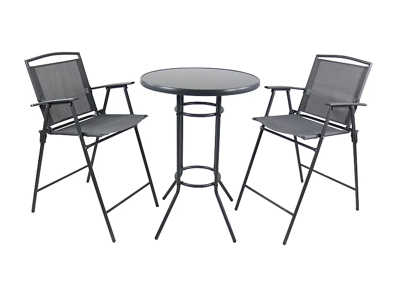 3 tlg. Barset Stehtisch Barstuhl Bartisch Garlos