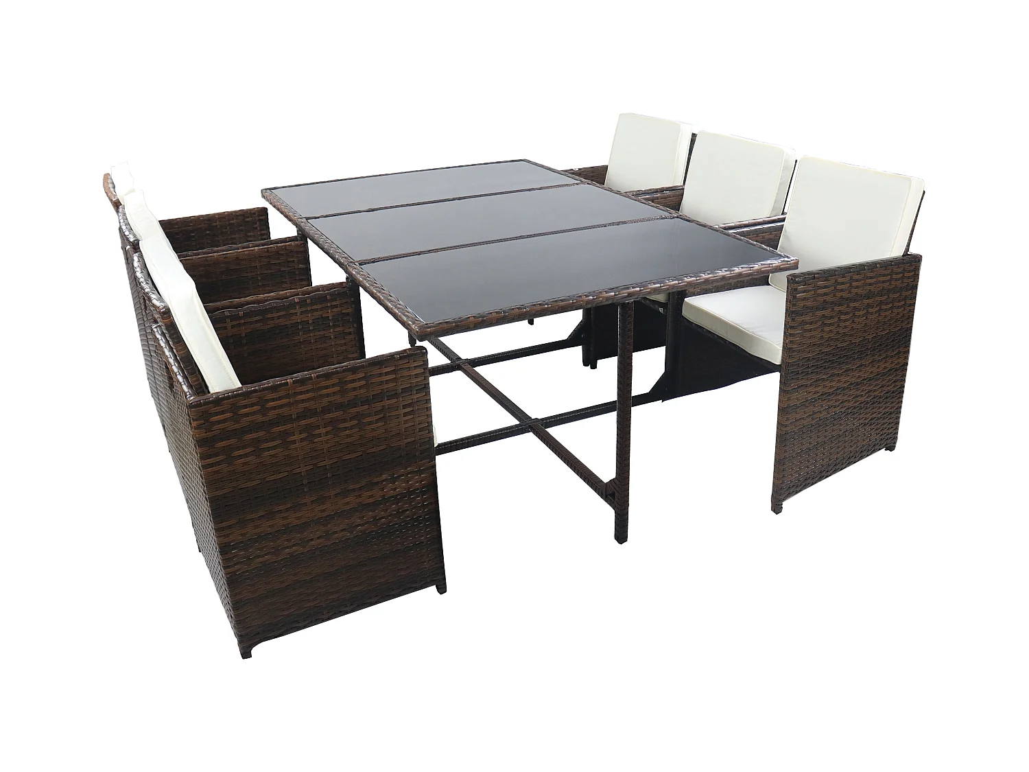 9-tlg Sitzgruppe Gartenmöbel Set Rattan Raloso