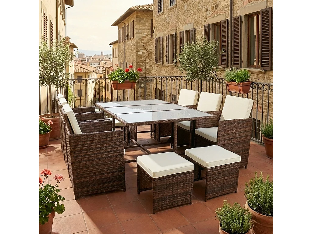 Garden furniture set Raloso Brown H. 74 x W. 170 x D. 110 cm