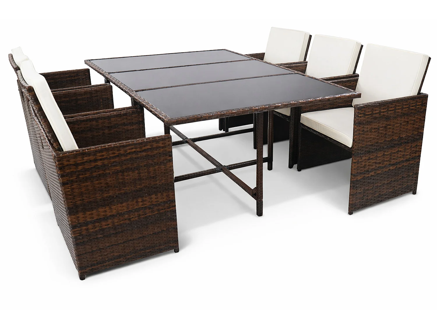 7-tlg Sitzgruppe Gartenmöbel Set Rattan Raloso