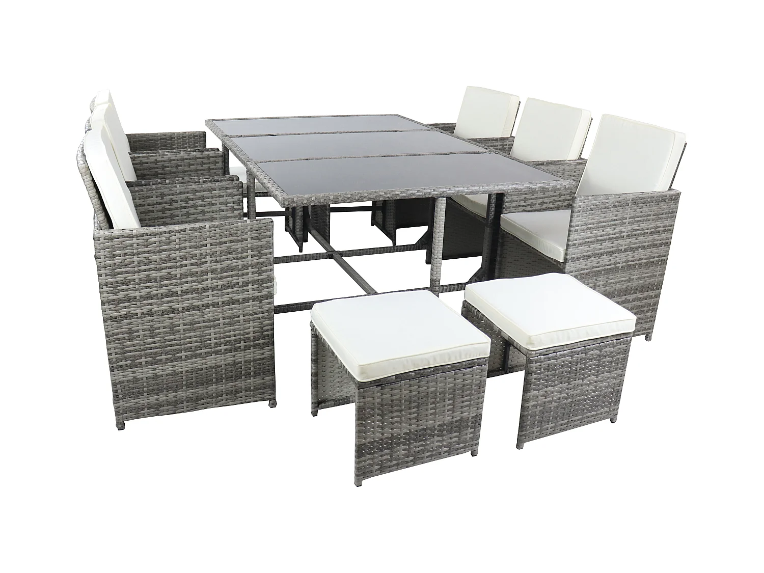9-tlg Sitzgruppe Gartenmöbel Set Rattan Raloso