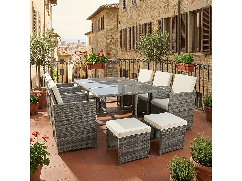 Garden furniture set Raloso Gray H. 74 x W. 170 x D. 110 cm