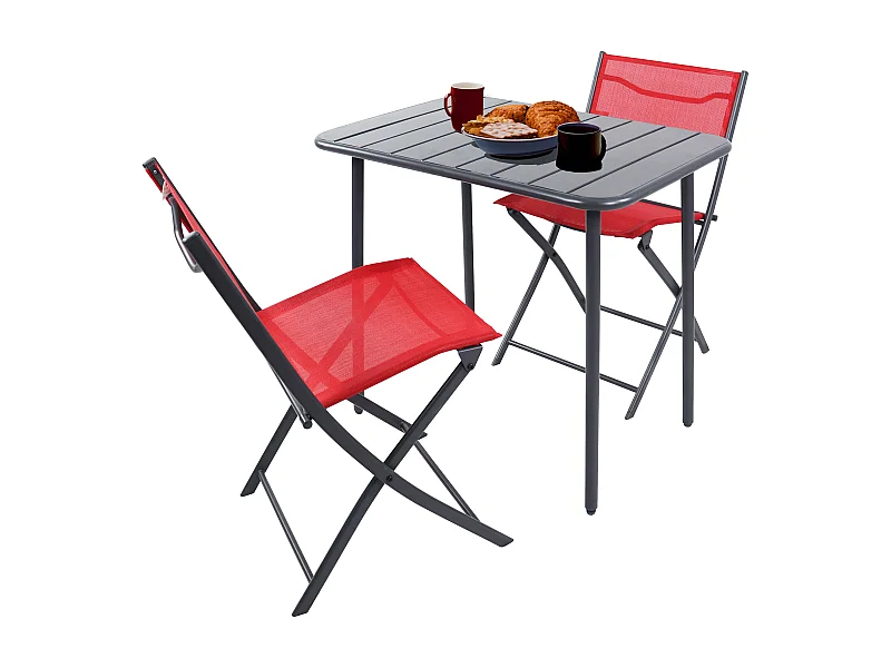 3 tlg. Bistroset Balkonset Gartenset Metall Sumila