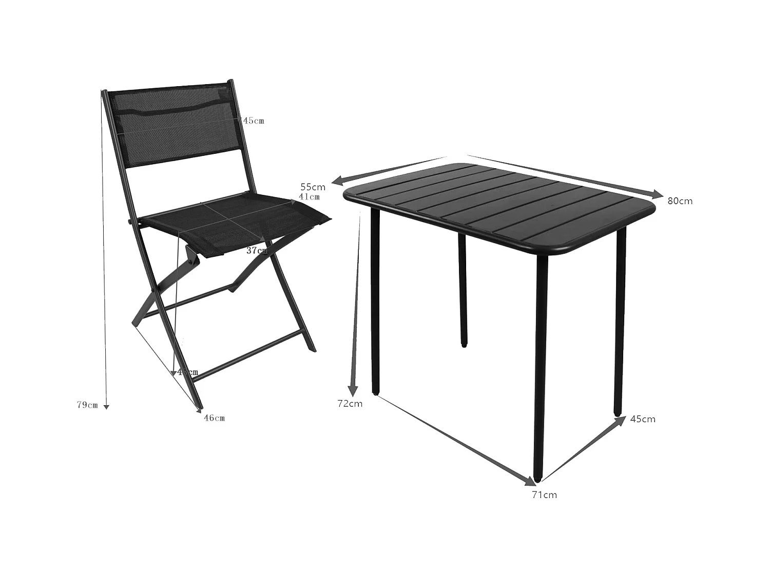 5 pz Bistroset Balcone Set Giardino Sumila
