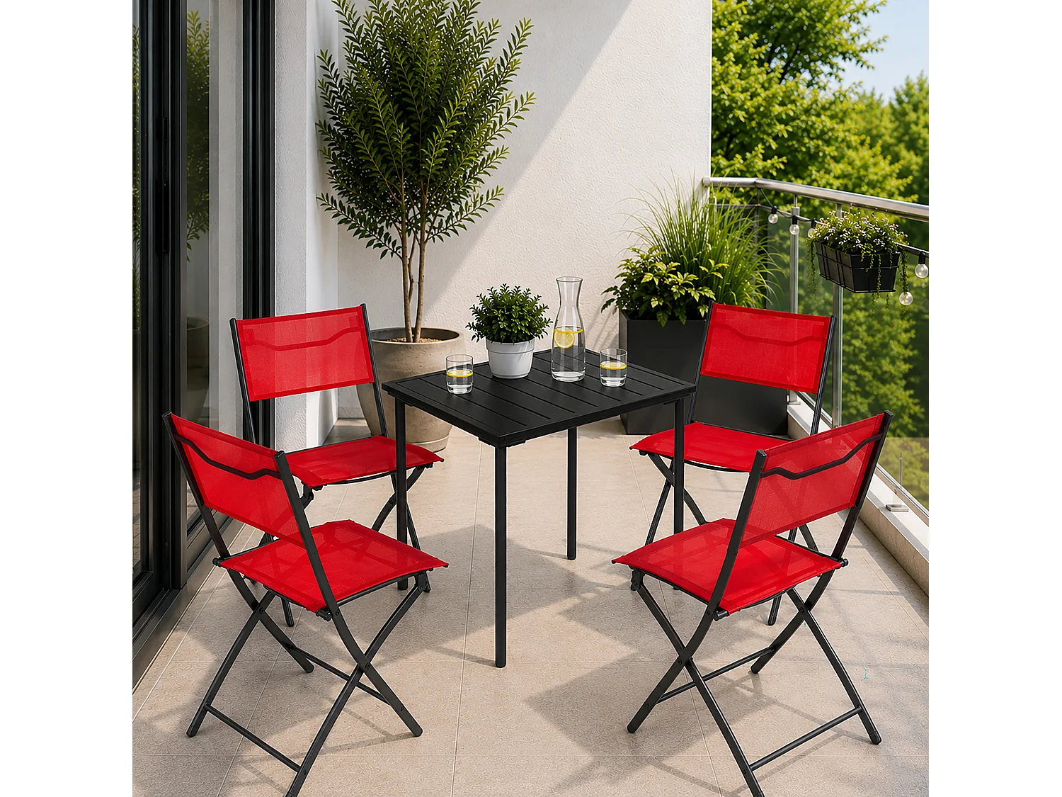 5 tlg. Bistroset Balkonset Gartenset Sumila 80x55