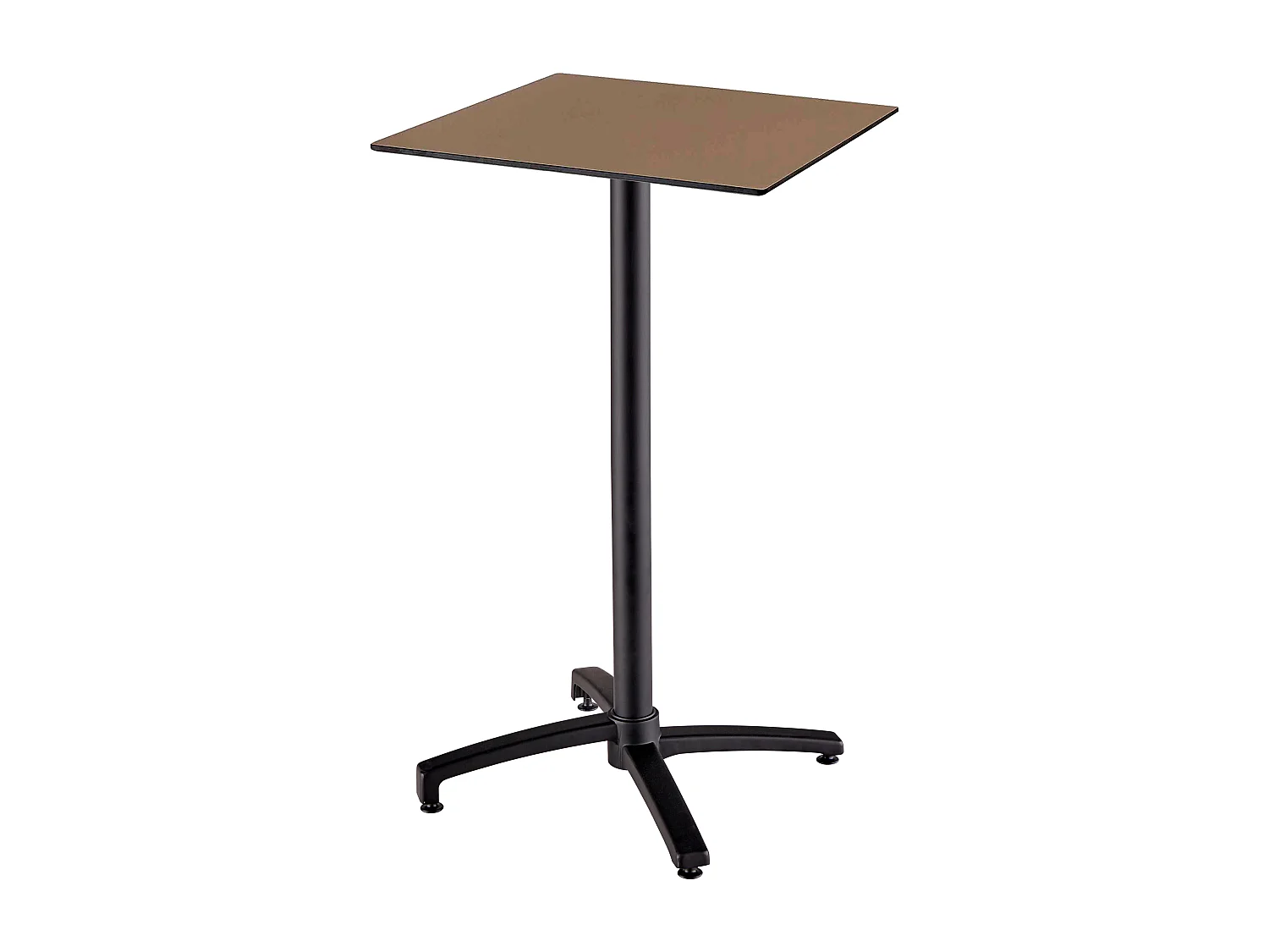 Taupe laminaat hoge tafel en 2 taupe hoge stoelen set