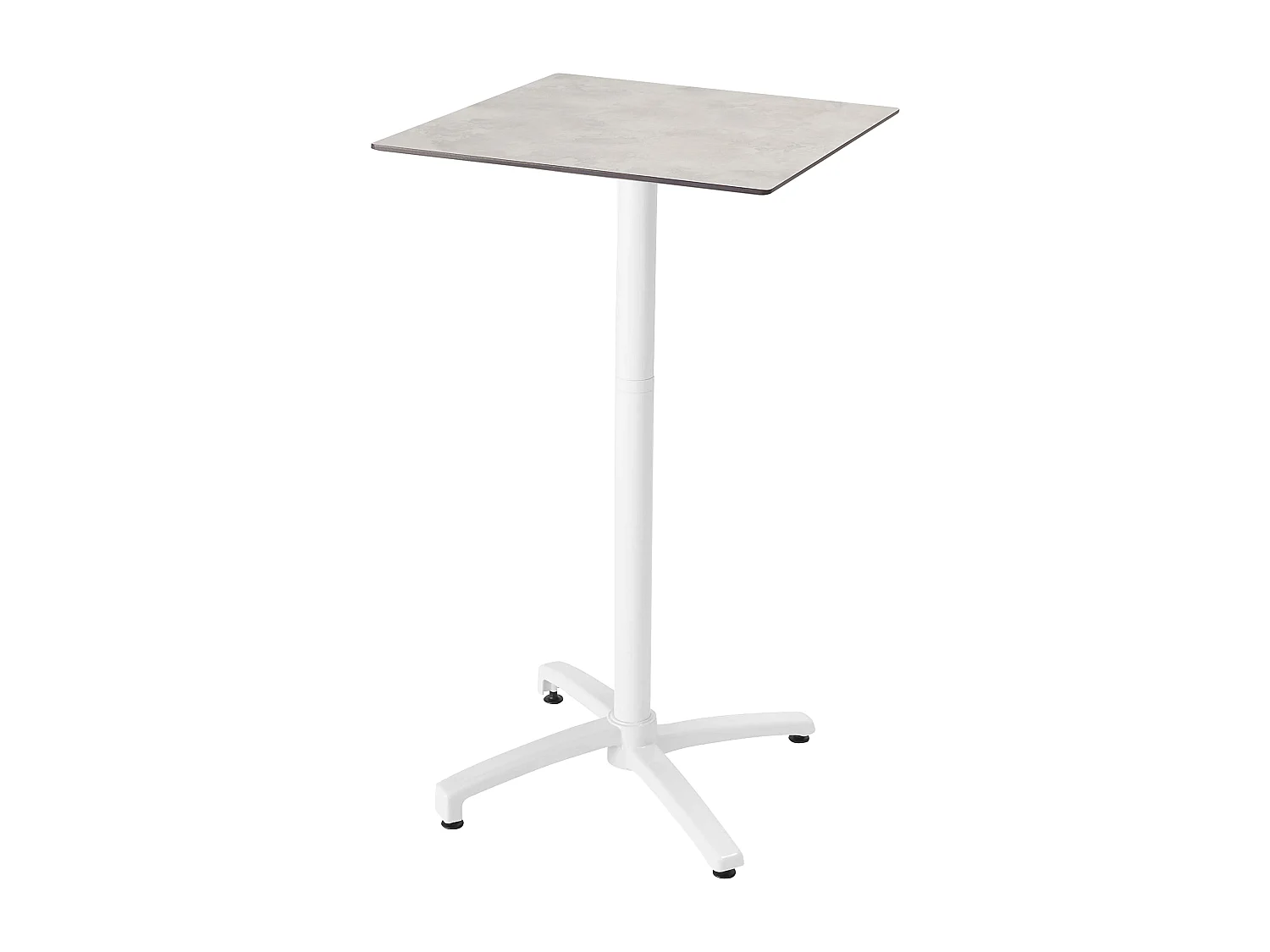 Statafelset 60x60 cm liggend laminaat en 2 grijze stoelen