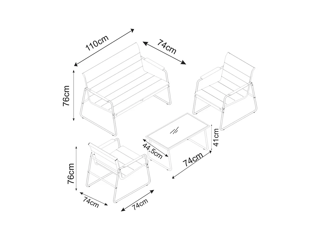 Zestaw mebli ogrodowych Sitzkissen Czerwony 0