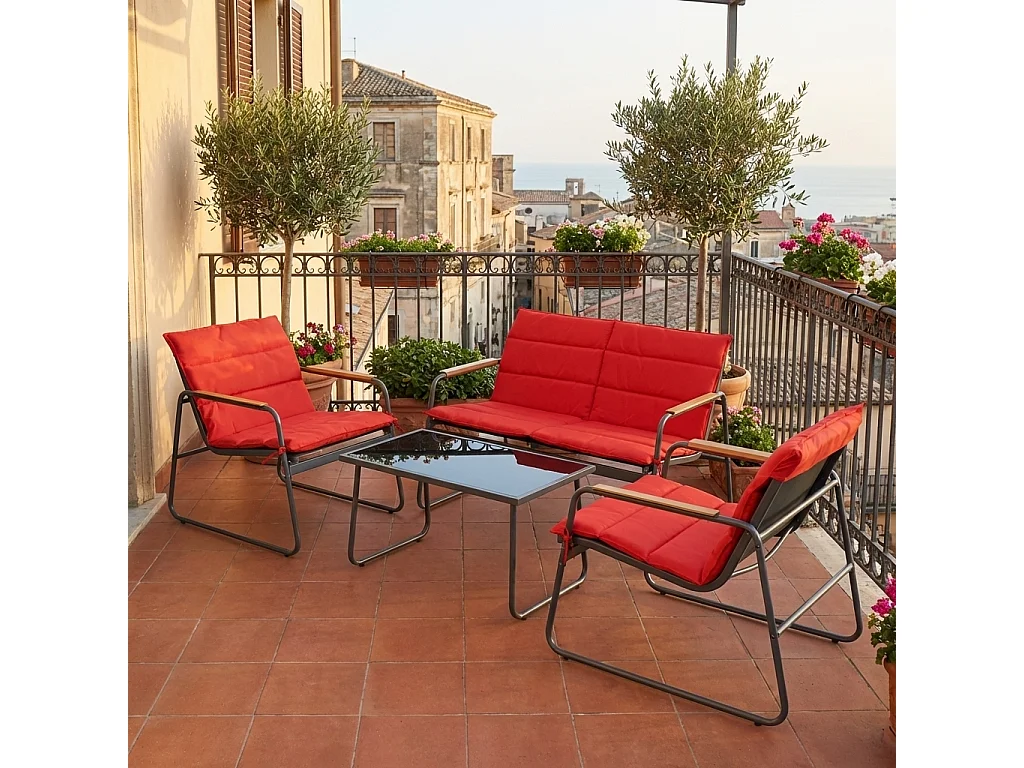 Garden furniture set Sitzkissen Red 0