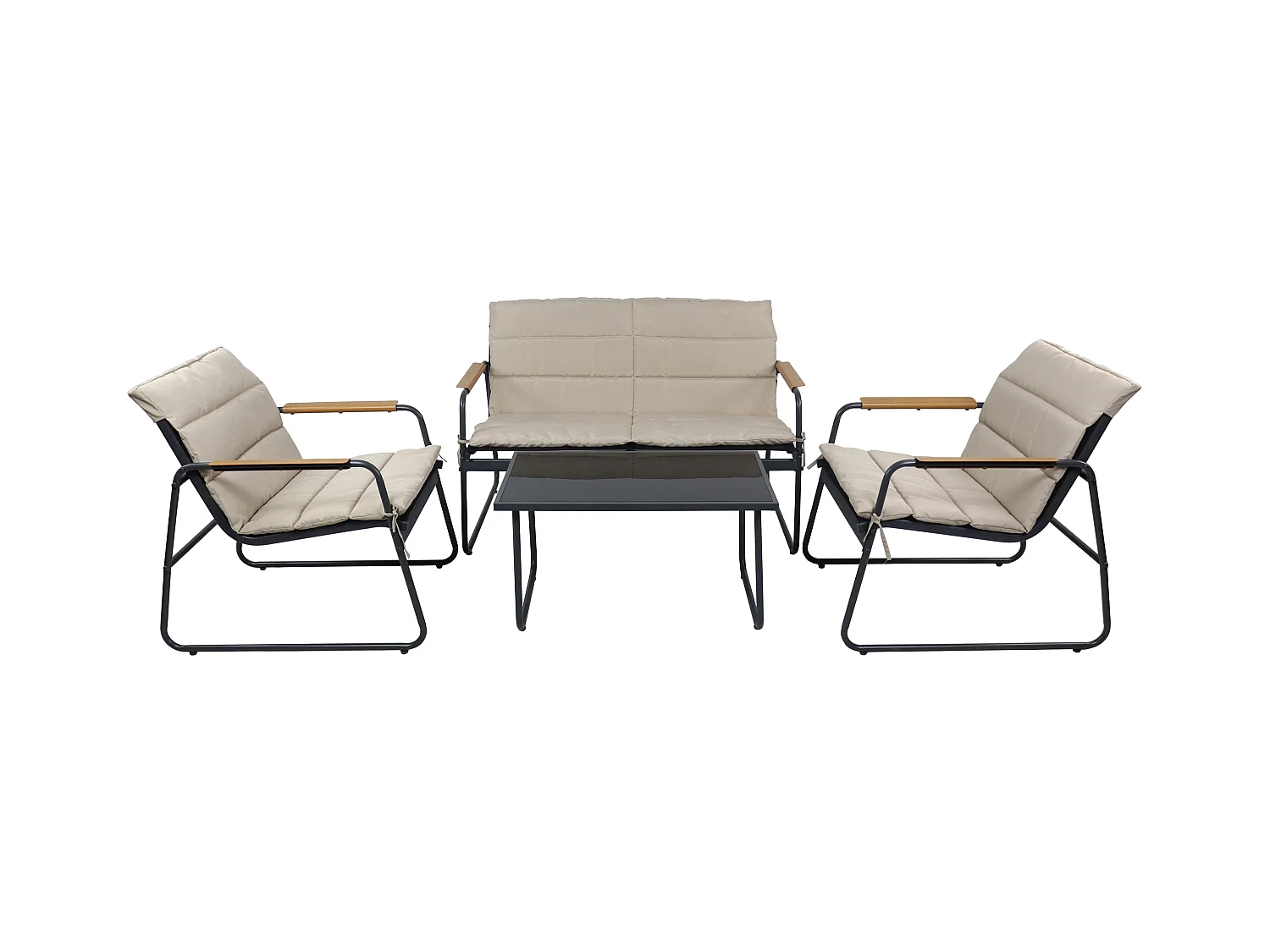 4 tlg. Set Lounge Balkon Gartenmöbel Lexila