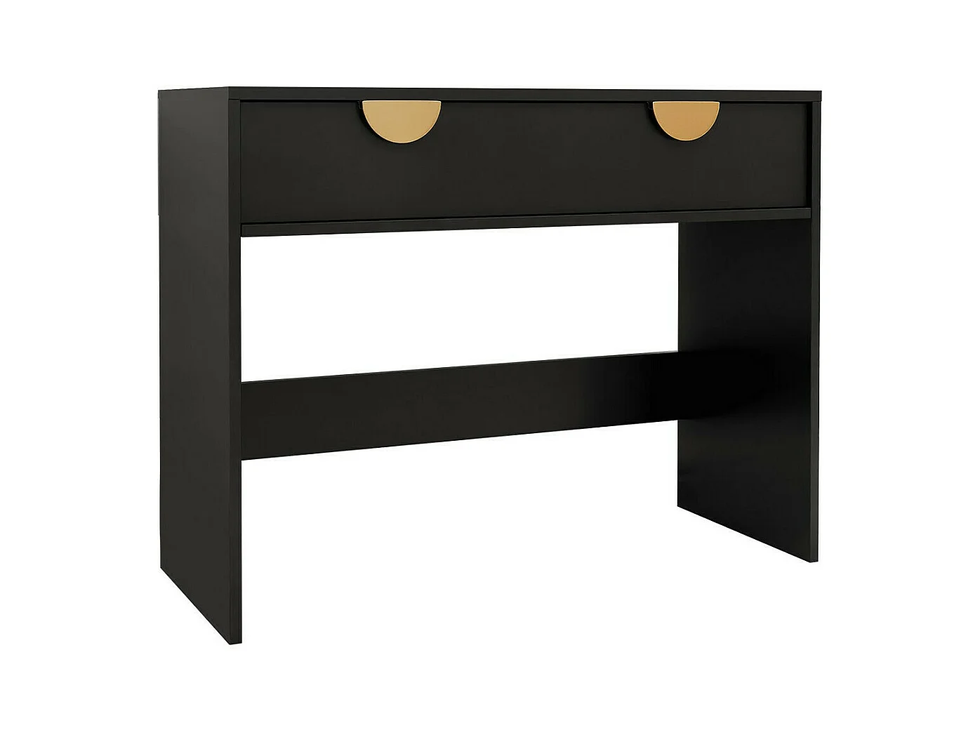 Console Comfivo Levevai 106, Doré|Noir, 78x100x40cm, Avec tiroirs