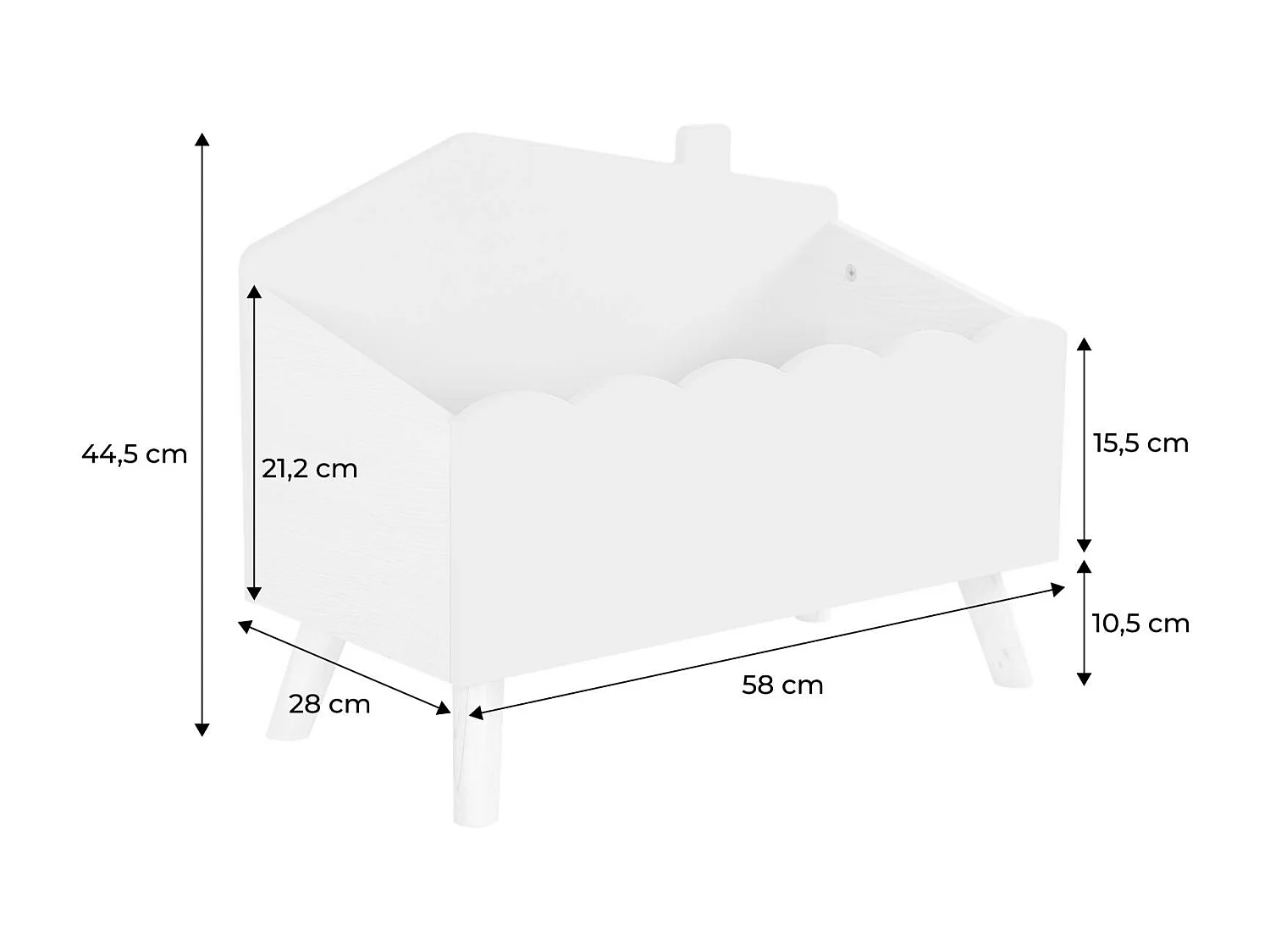 Caja de almacenamiento infantil blanco