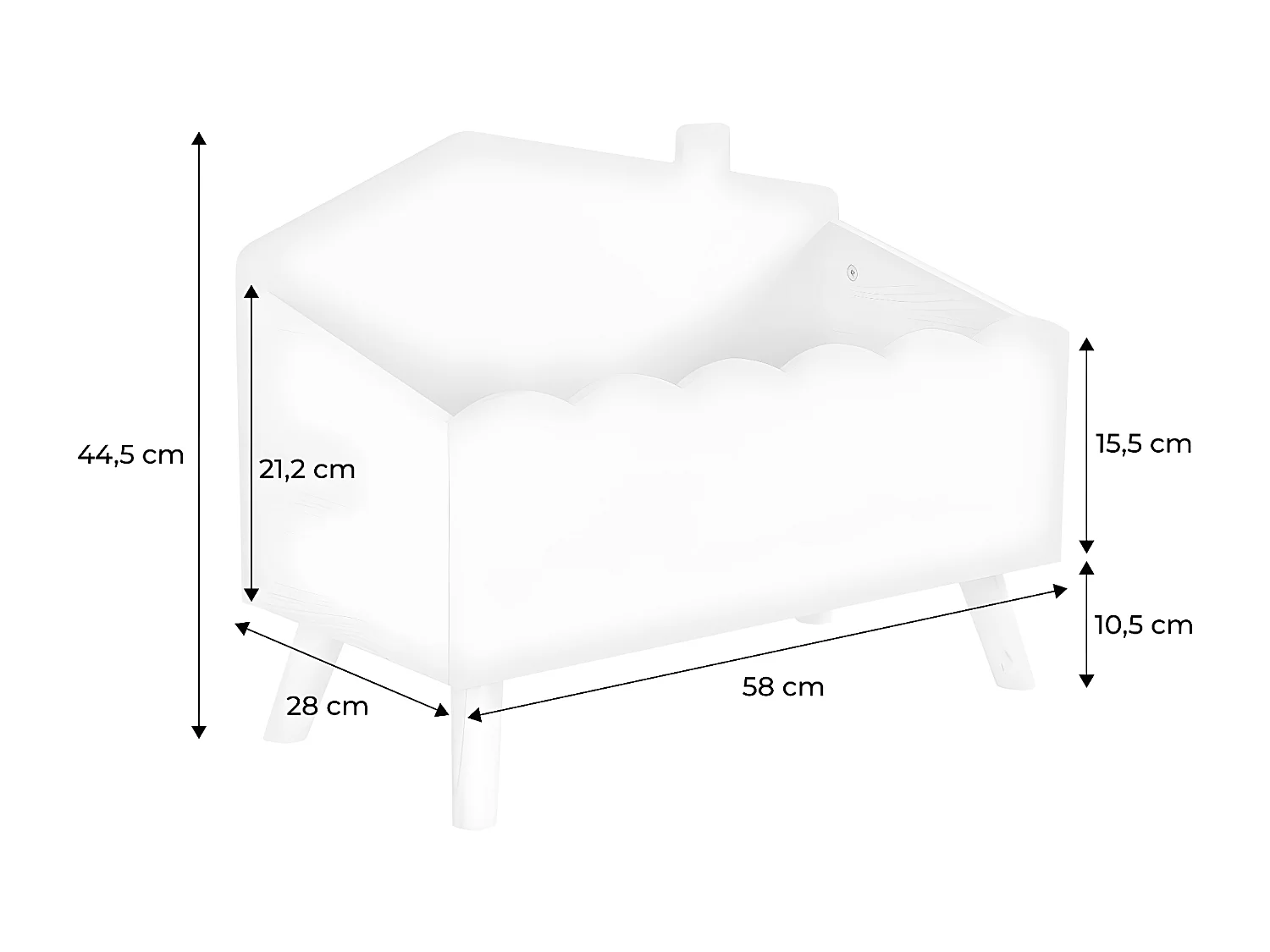 Caja de almacenamiento infantil blanco