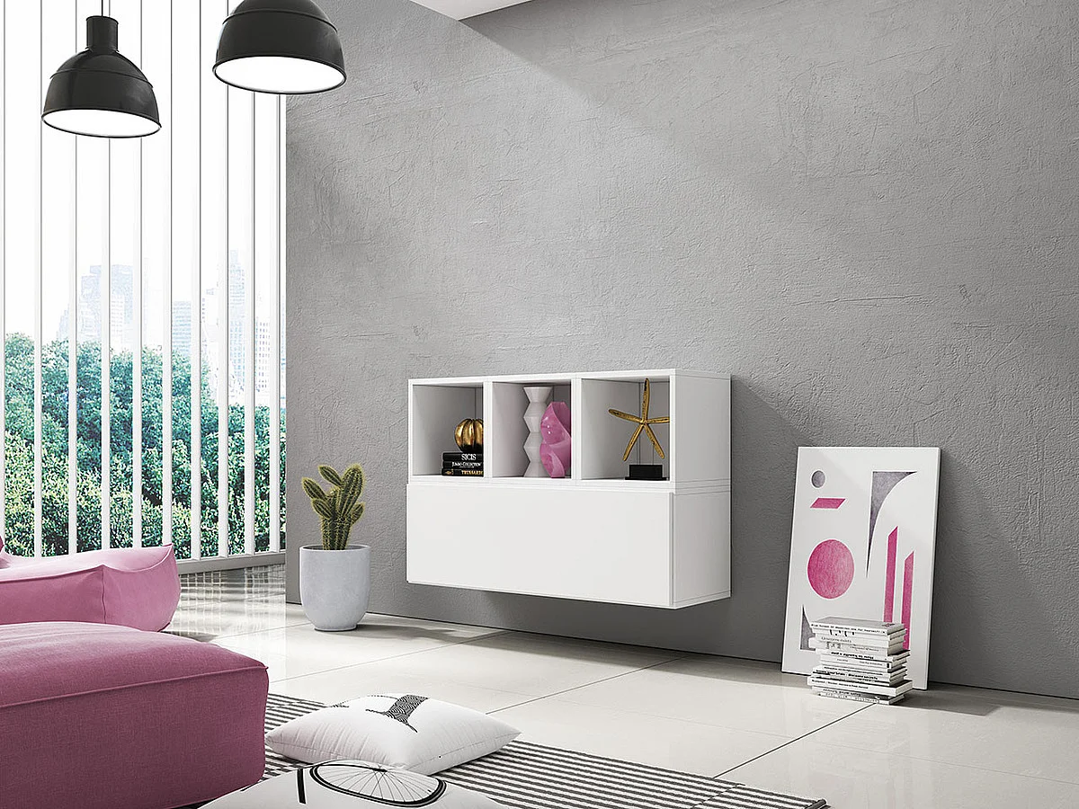 Mobile Charlotte C117, Bianco, 113x39cm