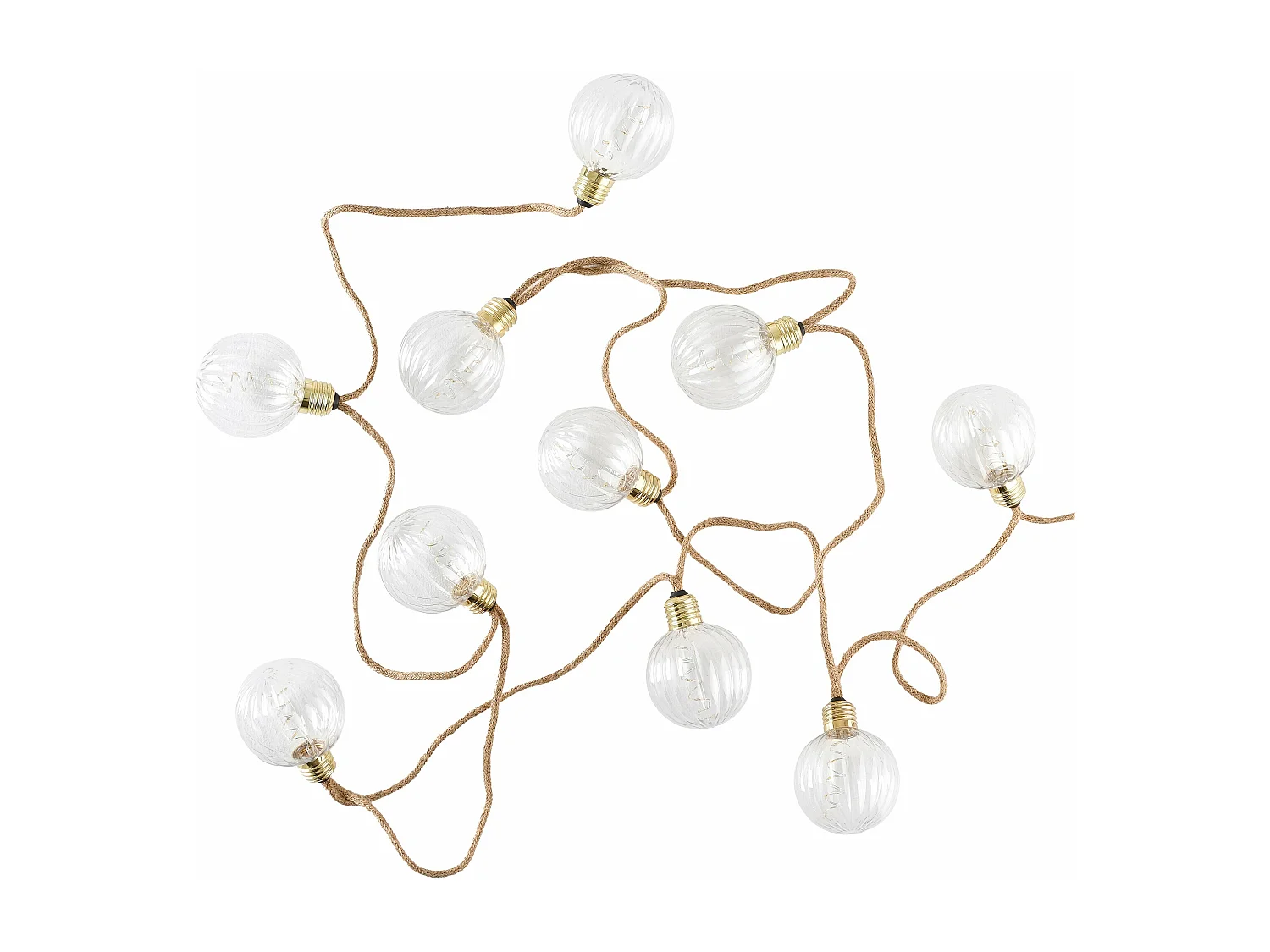 Lichterkette aus Plastik - Ø8 x 815 - Hellbraun -