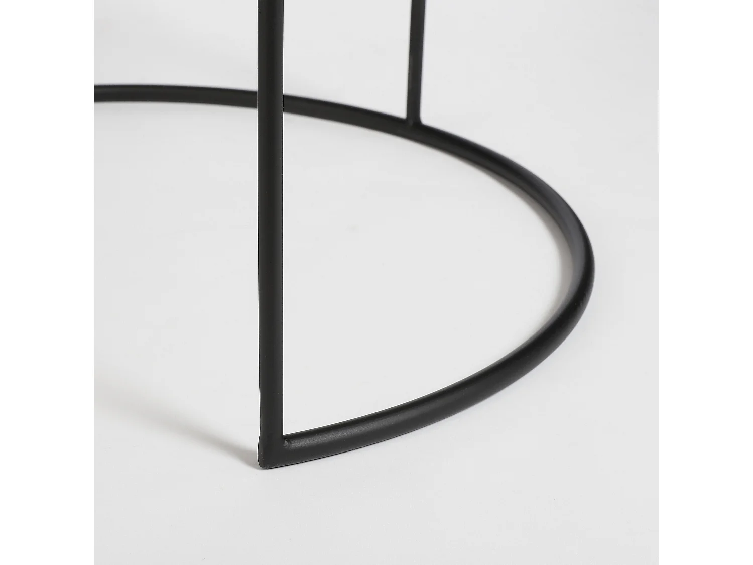 Gartenbeistelltisch-Set aus Eisen und Bambus und Rattan - 45 x Ø45 - Braun, Schwarz - LEANDRO